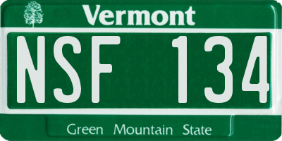 VT license plate NSF134