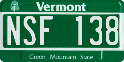 VT license plate NSF138