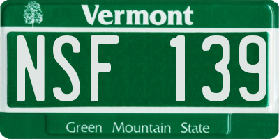 VT license plate NSF139