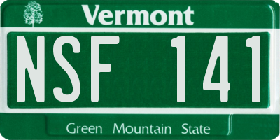 VT license plate NSF141
