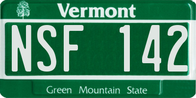 VT license plate NSF142