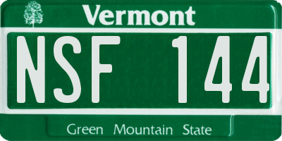 VT license plate NSF144