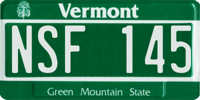 VT license plate NSF145