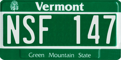VT license plate NSF147