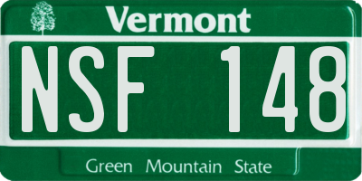 VT license plate NSF148