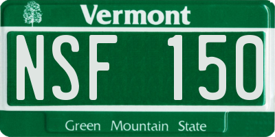 VT license plate NSF150