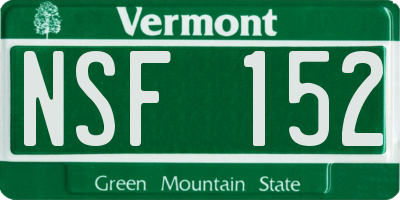VT license plate NSF152