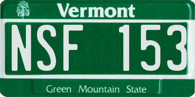 VT license plate NSF153