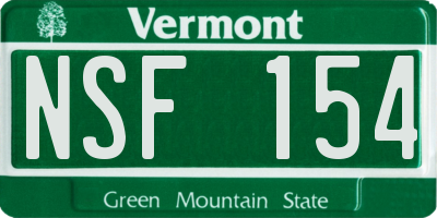 VT license plate NSF154