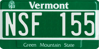 VT license plate NSF155