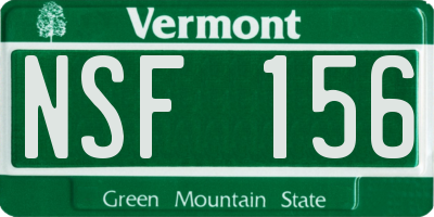 VT license plate NSF156