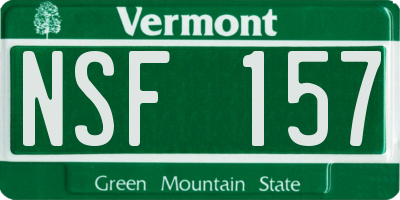 VT license plate NSF157