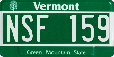VT license plate NSF159