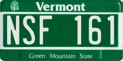 VT license plate NSF161