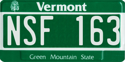 VT license plate NSF163