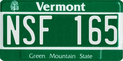 VT license plate NSF165