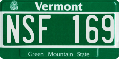 VT license plate NSF169