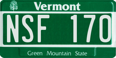 VT license plate NSF170