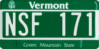 VT license plate NSF171