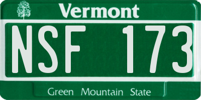 VT license plate NSF173