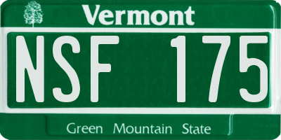 VT license plate NSF175