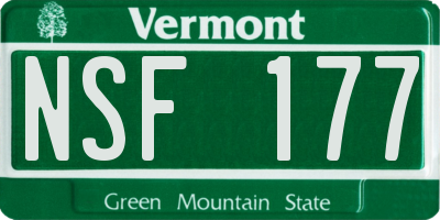 VT license plate NSF177
