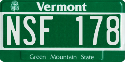 VT license plate NSF178