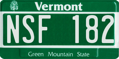 VT license plate NSF182