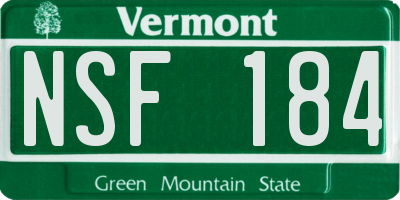 VT license plate NSF184