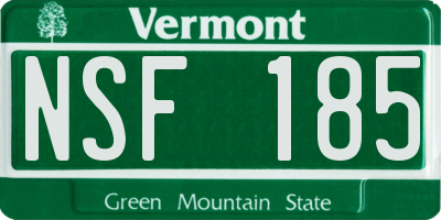 VT license plate NSF185