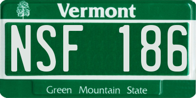 VT license plate NSF186