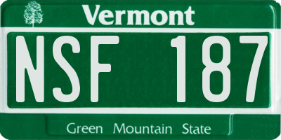 VT license plate NSF187