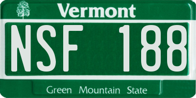 VT license plate NSF188
