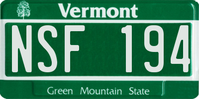 VT license plate NSF194