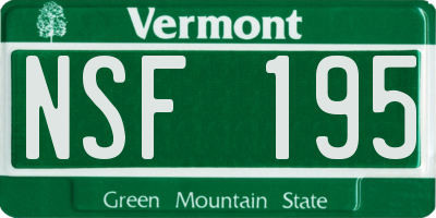 VT license plate NSF195