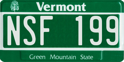VT license plate NSF199