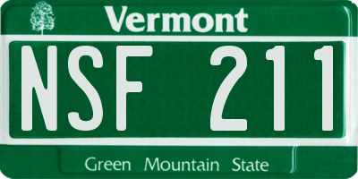 VT license plate NSF211