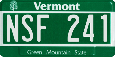VT license plate NSF241