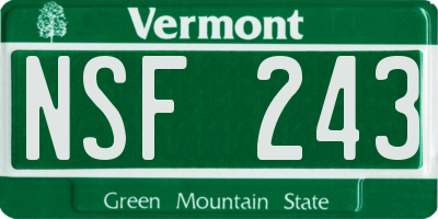 VT license plate NSF243