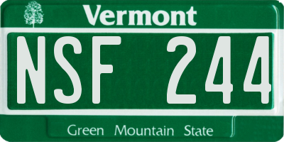 VT license plate NSF244