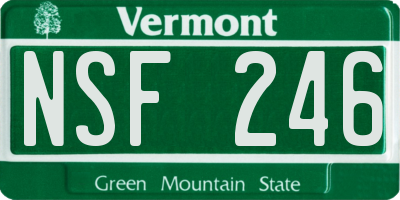VT license plate NSF246