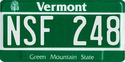 VT license plate NSF248