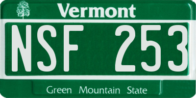 VT license plate NSF253