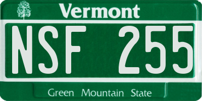 VT license plate NSF255