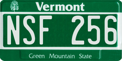VT license plate NSF256