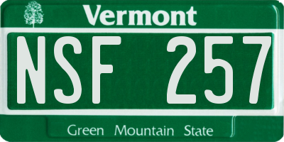 VT license plate NSF257