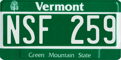 VT license plate NSF259