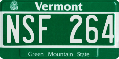 VT license plate NSF264