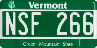 VT license plate NSF266