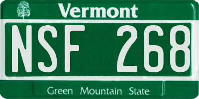 VT license plate NSF268